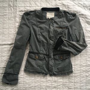 Free People Gray/Black military style jacket Sz 4